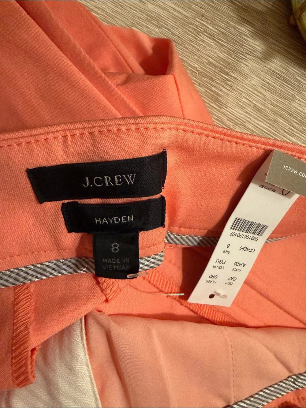 J. Crew Hayden Bright Coral Pants